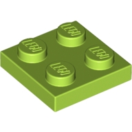 Lego destička 2x2, limetková (4122443, 4203892, 4537937, 4613977)
